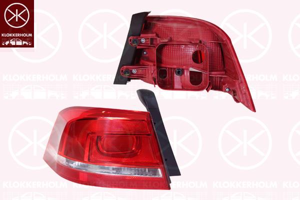 Tail Light Assembly, Left, Outer section, without bulb holder, 3AE 945 095C (VW), 3AE 945 095F (VW)