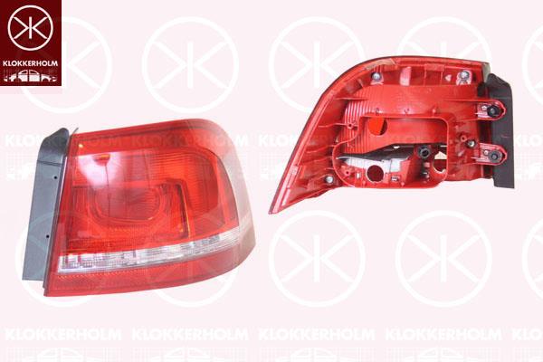 Tail Light Assembly, without bulb holder, Right, Outer section, 3AF 945 096A (VW), 3AF 945 096E (VW), 3AF945096C (VW), 3AF945096G (VW)