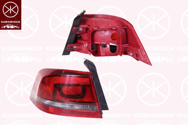 Tail Light Assembly, Right, Outer section, Indicator Colour: Smoke Grey, without bulb holder, 3AE 945 096D (VW), 3AE945096D (VW)