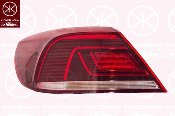 Tail Light Assembly, Right, Outer section, LED, with bulb holder, AL, 3C8945208AD (VW), 3C8945208H (VW), 3C8945208M (VW), 3C8945208T (VW)