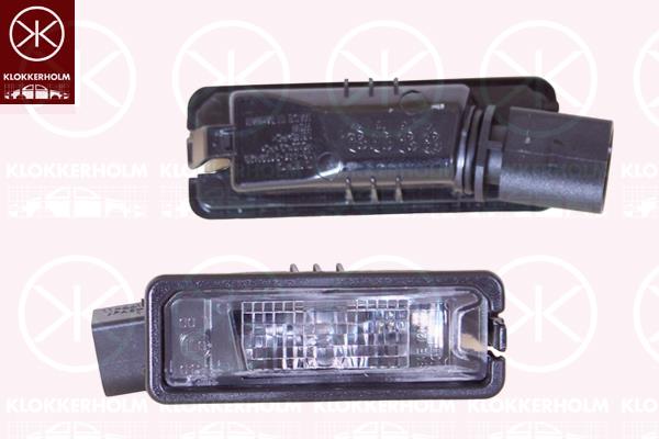 Licence Plate Light, with bulb holder, 1K8 943 021 (VW), 1K8943021 (SEAT), 65252406003 (VW)