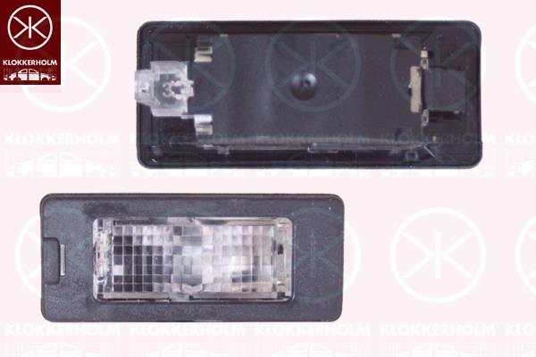 Licence Plate Light, with bulb holder, with cover, Registration Type: ECE approved, 1K9 943 021C (VW), 1K9 943 021D (VW), 1K9943021A (VW), 1K9943021A (SEAT)