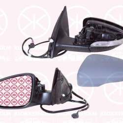 Exterior Mirror, Right, for electric mirror adjustment, Electronically foldable, Number of pins: 8, with indicator (LED), Heatable, w/primer, 3C8 857 522 (VW), 3C8 857 538 GRU (VW), 3AA 857 508A 9B9 (VW)