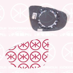 Mirror Glass, exterior mirror, Left, Number of pins: 2, Heatable, Aspherical, 3C8 857 521 (VW), 3C8 857 521 (SKODA), 3C8 857 521 (AUDI), 5C6 857 521B (VW)