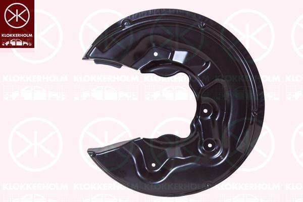 Splash Guard, brake disc, 4WD, Rear Axle Left, for brake disc diameter [mm]: 282, Diameter 1/Diameter 2 [mm]: 360/105, Aluminium, 5N0 615 611D (VW), 5N0 615 611D (AUDI), 5N0615611A (VW), 5N0615611D (VW), 5N0615611D (SKODA), 5N0615611D (SEAT)