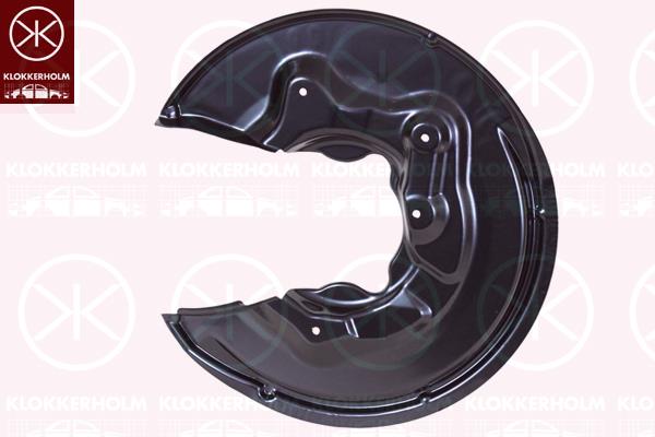 Splash Guard, brake disc, Rear Axle Left, for brake disc diameter [mm]: 310, Diameter 1/Diameter 2 [mm]: 380/105, Aluminium, 5N0 615 611B (VW), 5N0 615 611E (VW), 5N0 615 611E (AUDI), 5N0615611E (SKODA), 5N0615611E (SEAT)