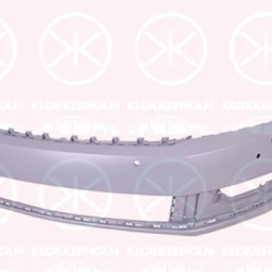 Bumper, Front, with hole(s) for parking distance control, Number of bores: 4, for vehicles with headlamp cleaning system, not for trim level: R-LINE, 3AA 807 217F GRU (VW), 3AA 807 217B GRU (VW)