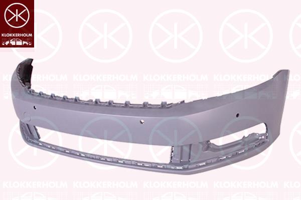 Bumper, Front, with hole(s) for parking distance control, Number of bores: 4, w/primer, not for trim level: R-LINE, 3AA 807 221 GRU (VW)