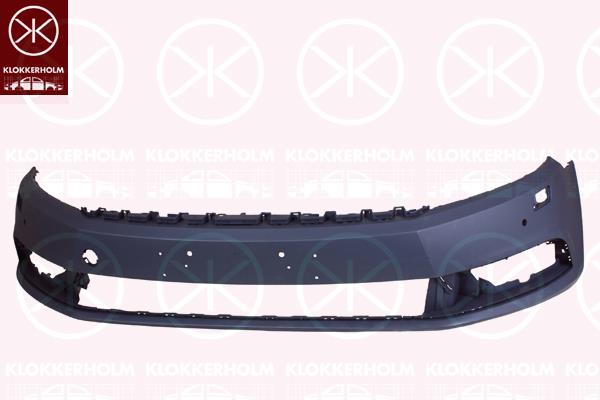 Bumper, Front, not for trim level: R-LINE, with hole(s) for parking distance control, Number of bores: 2, with hole(s) for washer nozzle, w/primer, 3C8 807 221D GRU (VW), 3C8 807 221F GRU (VW)