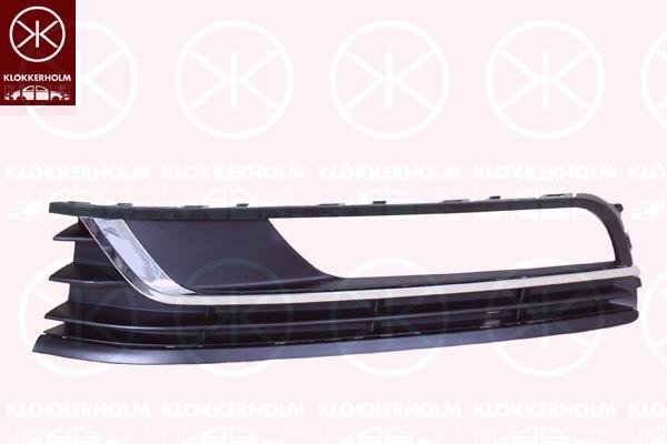 Ventilation Grilles, bumper, Right Front, with trim strip, chrome, Trim Level: Trendline, not for trim level: R-LINE, 3AA 854 662 9B9 (VW)