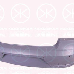 Bumper, with hole(s) for parking assistant system, Number of bores: 4, Rear, w/primer, not for trim level: R-LINE, 3AE 807 417Q GRU (VW)