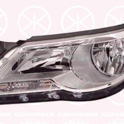 Headlight, H7/H7, with motor for headlamp levelling, Hella, Right, Illuminance [lx]: 17.5, 5N1 941 032AB (VW), 5N1 941 032P (VW), 5N1941032R (VW)