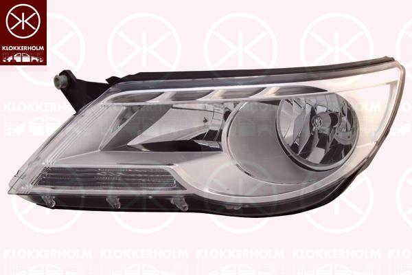 Headlight, H7/H7, with motor for headlamp levelling, Left, Illuminance [lx]: 17.5, 5N1 941 031AB (VW), 5N1 941 031P (VW), 5N1941031R (VW)