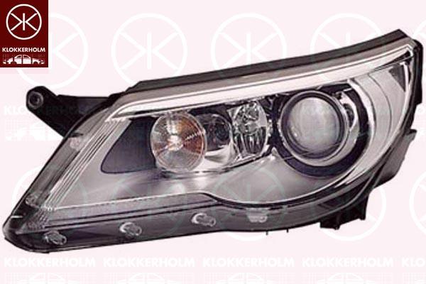 Headlight, with dynamic bending light, D1S/H7, Bi-Xenon, with motor for headlamp levelling, Hella, Left, Illuminance [lx]: 25, 5N1 941 039K (VW), 5N1 941 039R (VW)