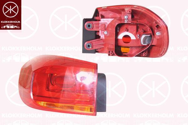 Tail Light Assembly, without bulb holder, Left, Outer section, 5N0 945 095N (VW), 5N0 945 095Q (VW)