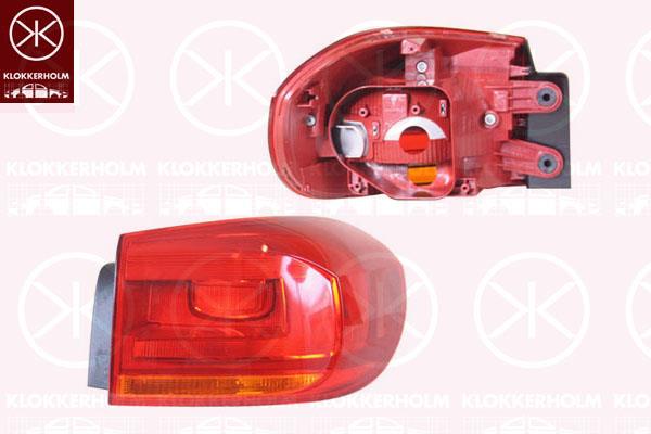 Tail Light Assembly, without bulb holder, Right, Outer section, 5N0 945 096N (VW), 5N0 945 096Q (VW)