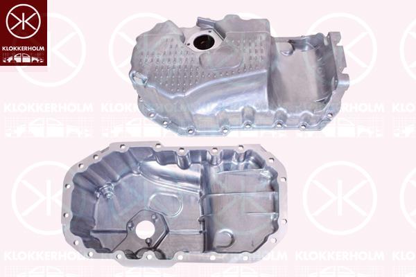 Oil Sump, Aluminium, with bore for oil-level sensor, 03C 103 603AH (VW), 03C 103 603AH (SKODA), 03C 103 603AH (SEAT), 03C 103 603AH (AUDI), 03C 103 603AJ (VW)