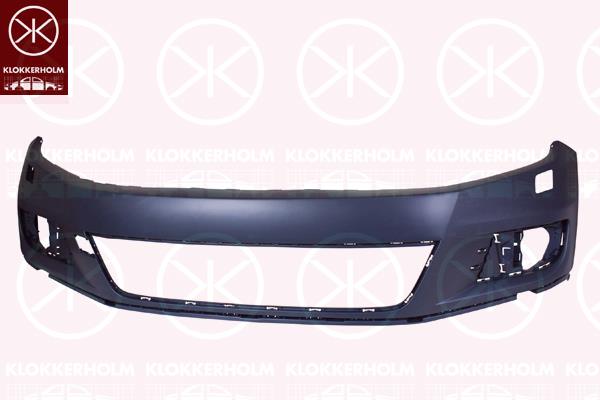 Bumper, w/primer, Standard, Front, with hole(s) for washer nozzle, 5N0807217EPGRU (VW)