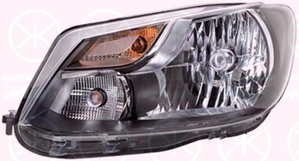 Headlight, Right, Illuminance [lx]: 17.5, H4, with motor for headlamp levelling, 2K5 941 006 (VW), 2K5 941 006A (VW)