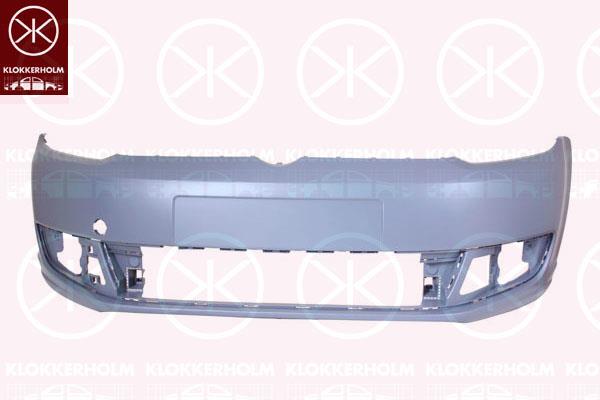 Bumper, w/primer, without hole(s) for parking assistant system, Front, without hole(s) for washer nozzle, 1T0 807 221 M GRU (VW)