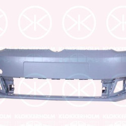 Bumper, w/primer, without hole(s) for parking assistant system, Front, without hole(s) for washer nozzle, 1T0 807 221 M GRU (VW)