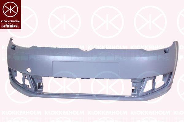 Bumper, Front, with hole(s) for washer nozzle, w/primer, 1T0 807 217Q GRU (VW)