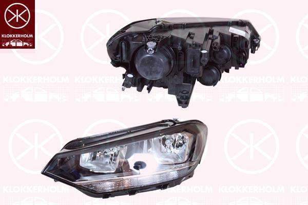 Headlight, Left, Illuminance [lx]: 20, H7/H7, with motor for headlamp levelling, AL, 5TB 941 005 (VW), 5TB941005A (VW), 5TB941005C (VW)