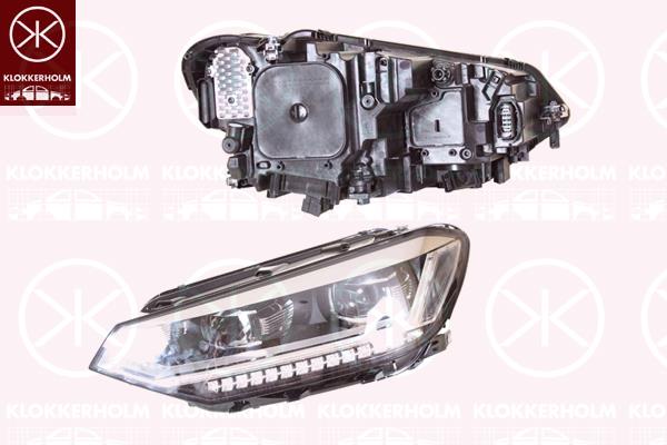 Headlight, Left, LED, for vehicles with adaptive high beam regulation, without LED control unit for daytime running-/position ligh, AL, 5TB941113A (VW), 5TB941113C (VW)