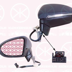 Exterior Mirror, Left, Number of pins: 6, for electric mirror adjustment, with indicator, Heatable, Aspherical, w/primer, 5G0 949 101 (VW), 510 857 521 (VW), 510 857 537 A GRU (VW), 5TB 857 507 (VW), 5TB 857 507 9B9 (VW)