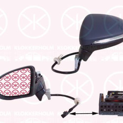 Exterior Mirror, Right, Number of pins: 13, Electronically foldable, with memory, for electric mirror adjustment, with indicator, with reading light, Heatable, Aspherical, w/primer, 5G0 949 102 (VW), 510 857 522 (VW), 510 857 538 A GRU (VW), 5TB 857 508A (VW)