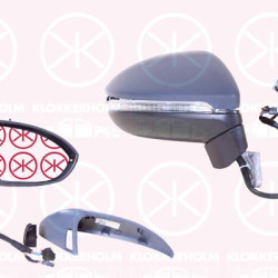 Exterior Mirror, Right, Light Function: with lane change warning light, Number of pins: 13, with memory, Number of pins: 2, Electronically foldable, with indicator, with reading light, Outer/Inner Mirror: Heated, Aspherical, w/primer, 5G0 949 102 (VW), 510 857 522 (VW), 510 857 538 A GRU (VW), 5TB 857 508B (VW), 5TB 857 508B 9B9 (VW)