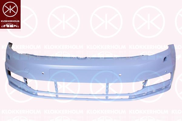 Bumper, w/primer, Front, with hole(s) for parking distance control, with hole(s) for washer nozzle, Number of bores: 6, 5TA 807 217E GRU (VW)