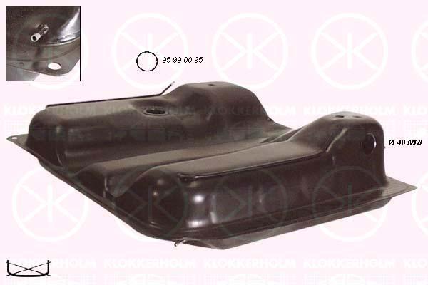 Fuel Tank, with gaskets/seals, Diesel, not inj., 60L, Ã48mm, 251 201 075AE (VW)