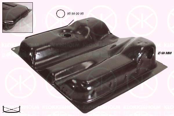 Fuel Tank, with gaskets/seals, Diesel, not inj., 60L, Ã68mm, 251 201 075AD (VW)