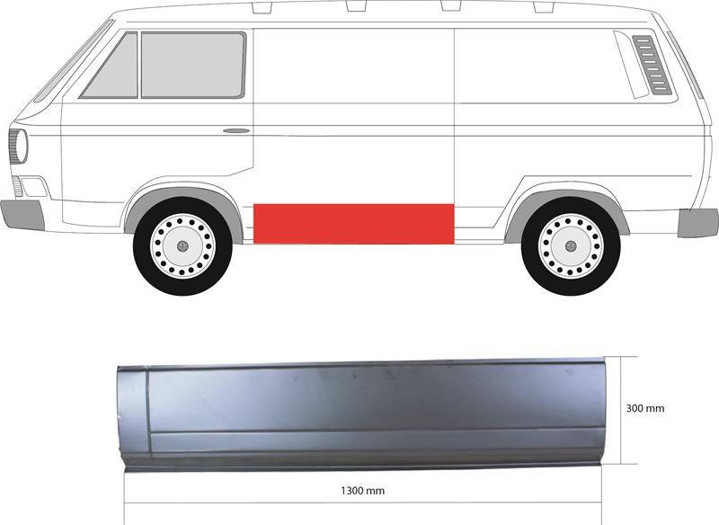 Quarter Panel, Lateral Panel, Left, Length [cm]: 130, OE-Type, 251 809 585R (VW)