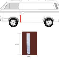 Quarter Panel, Left, Length [cm]: 8, Height [cm]: 51, Lateral Panel, Front Section, Repair Panel, 252 809 253A (VW)