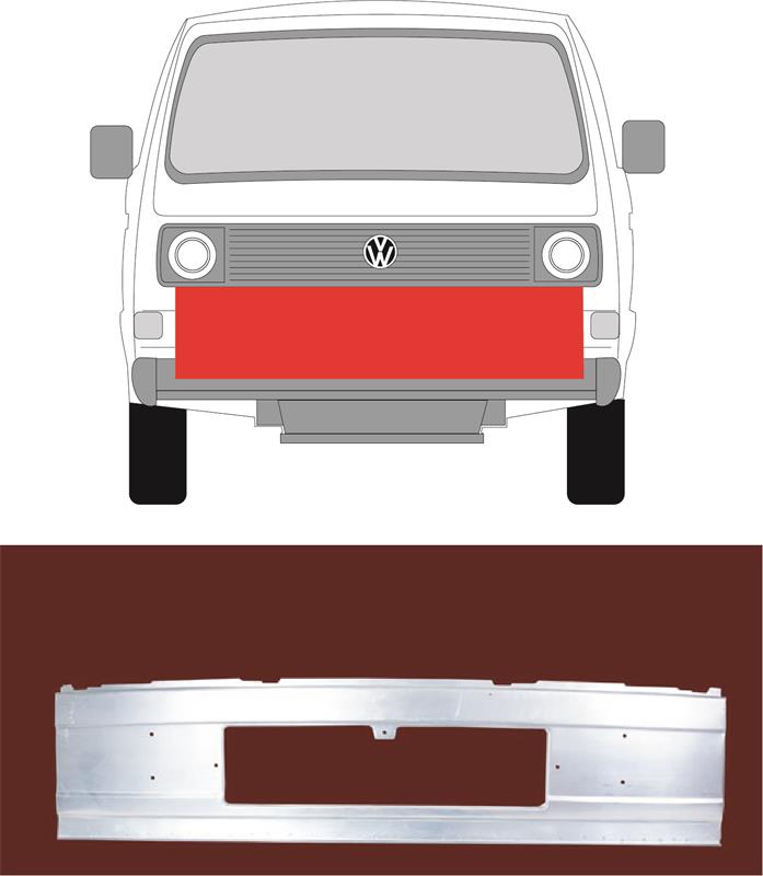 Radiator Support, Lower Section, with hole(s) for air scoop(s), Full Body Section, 251 805 037A (VW)