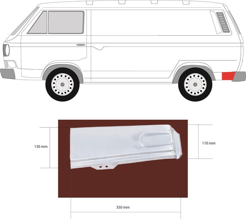 Quarter Panel, Corner Panel, Left Rear, 251 813 357 (VW)