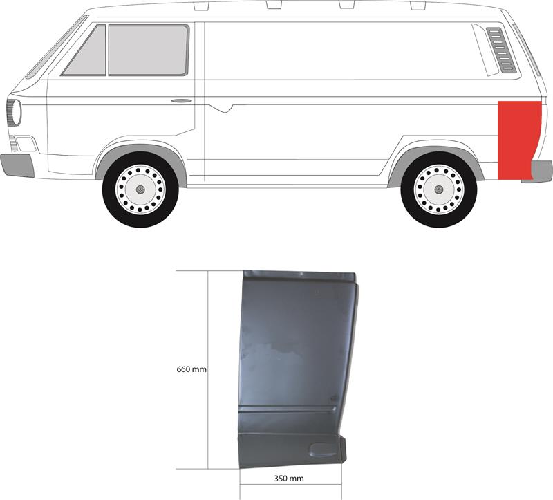 Rear Panel, Corner Panel, Repair Panel, Left Rear, Height [cm]: 75, 