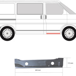 Rocker Panel, Right Front, Repair Panel, Inner Section, Length [cm]: 65, 