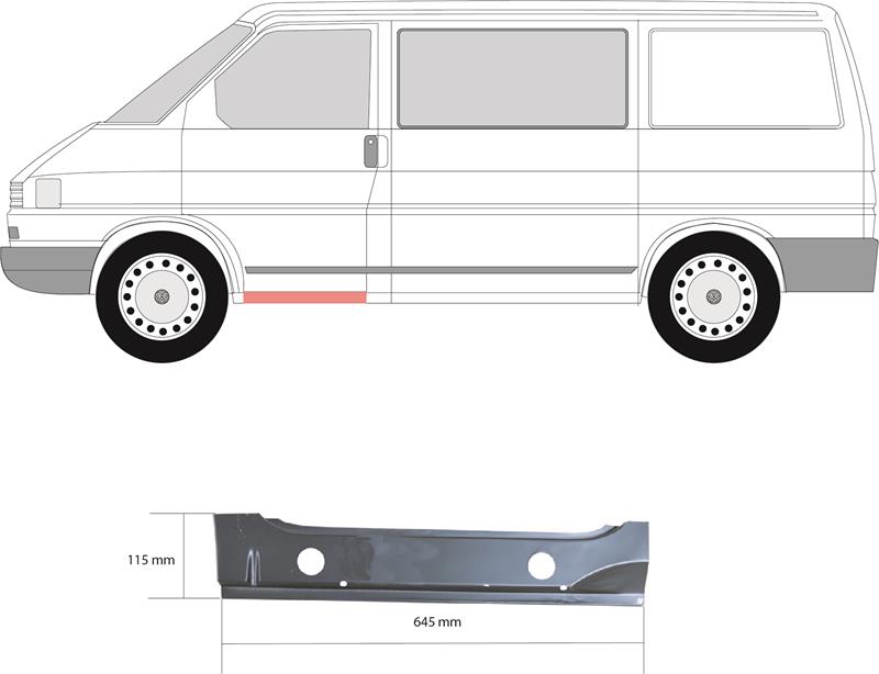 Rocker Panel, Left Front, Repair Panel, Inner Section, Length [cm]: 65, 