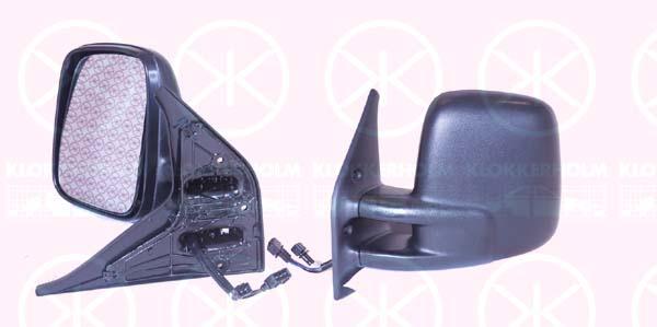 Exterior Mirror, Right, for right-hand drive vehicles, for electric mirror adjustment, Heatable, Plan, 702 857 508H 01C (VW)