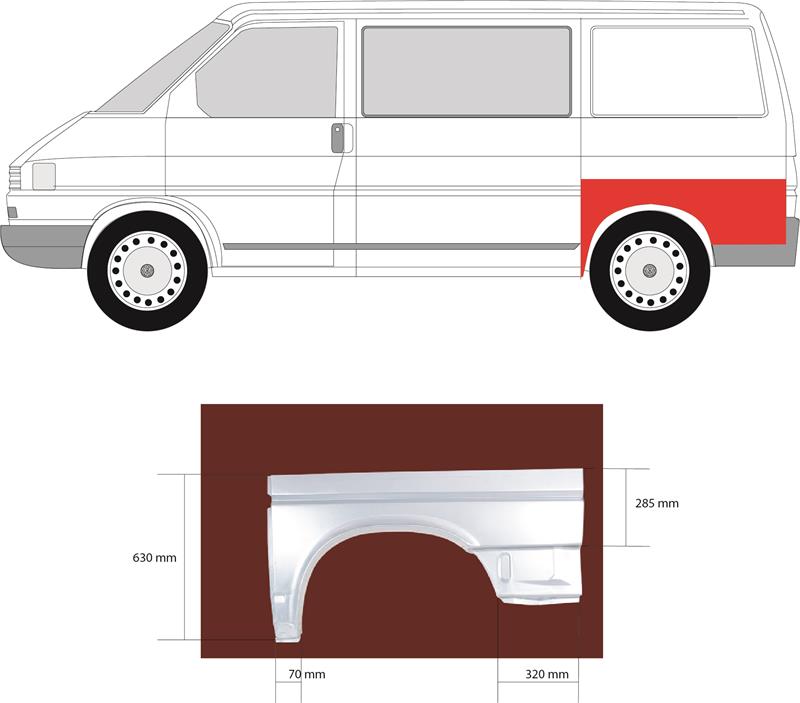 Quarter Panel, Wheel Arch Border, Left Rear, Lower Section, Axle Distance [mm]: 2900, 