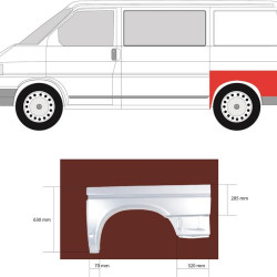 Quarter Panel, Wheel Arch Border, Left Rear, Lower Section, Axle Distance [mm]: 2900, 