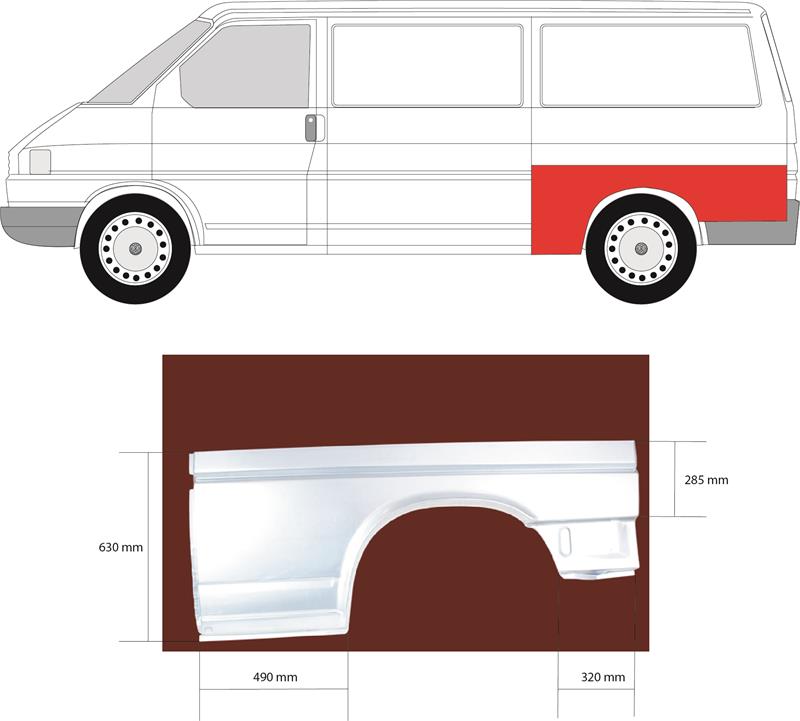 Quarter Panel, Wheel Arch Border, Left Rear, Lower Section, Axle Distance [mm]: 3300, 