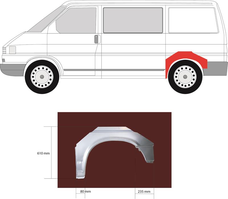 Quarter Panel, Wheel Arch Border, Repair Panel, Left, Axle Distance [mm]: 2900, 