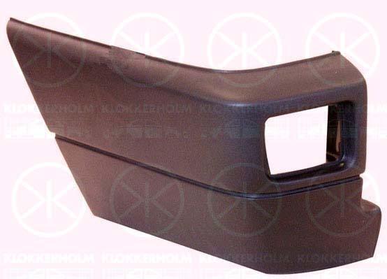 Bumper, black, Left Rear, with hole(s) for fog lights, 701 807 321C 2BC (VW), 701807321A 2BC (VW)