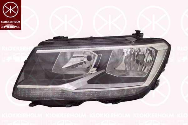 Headlight, Left, H7/H7, with motor for headlamp levelling, with daytime running light, 5NB 941 005B (VW), 5NB941005B (VW)