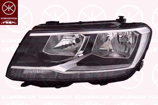 Headlight, Left, H7/H7, with daytime running light (LED), with motor for headlamp levelling, 5NN 941 005 (VW), 5NN941005 (VW)