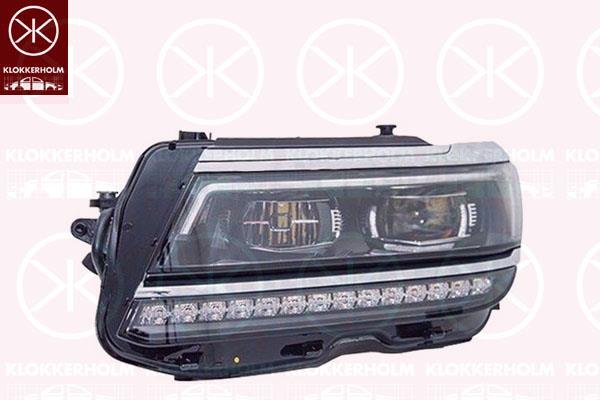 Headlight, Right, LED, with dynamic bending light, without LED control unit for daytime running-/position ligh, with daytime running light (LED), AL, 5NB941114A (VW), 5NB941114D (VW), 5NB941114E (VW)